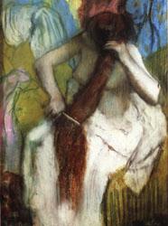 Edgar Degas Woman Combing Her Hair France oil painting art